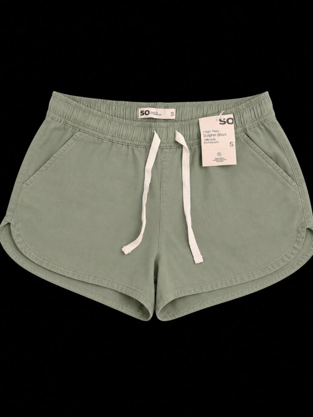 SO High Rise Dolphin Shorts Size Small Sage Green